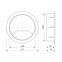 Розетка груша для компьютерного стола d-60 мм