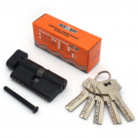 Механизм цилиндровый SOLLER FV5 черный 60мм, 5 ключа ключ/вертушка, латунь/металл (25+10+25)