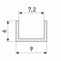 Планка для панелей "Союз" 6 мм 600 мм торцевая матовый хром