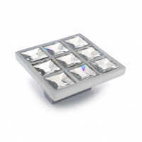 Ручка-кнопка мебельная SOLLER 605В-16 хром со стразами