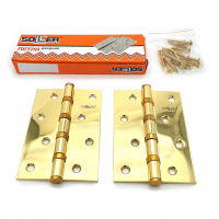 Петля дверная прямая 4" SOLLER золото (сталь 100*70*2,5)