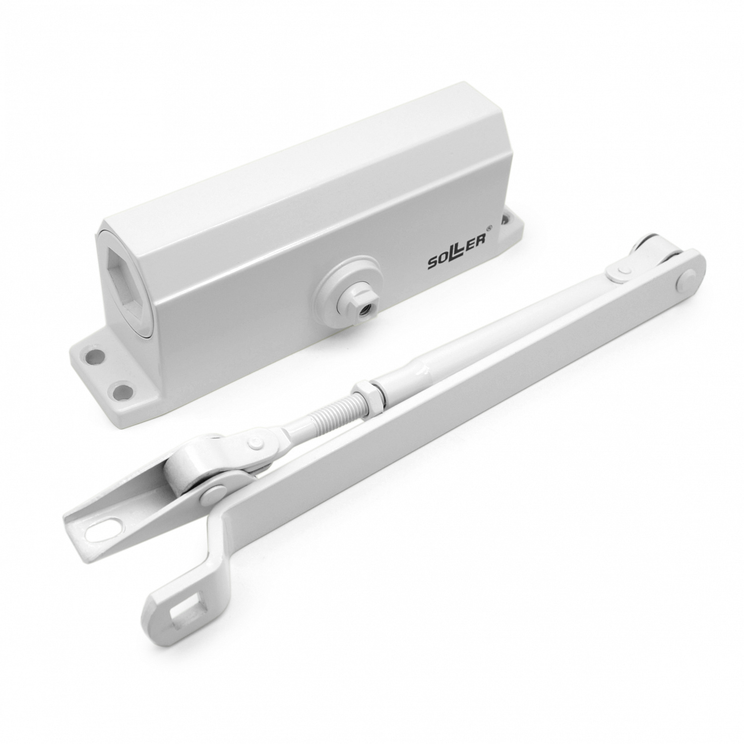 Доводчик дверной SOLLER №301 белый для дверей весом 40-50 кг