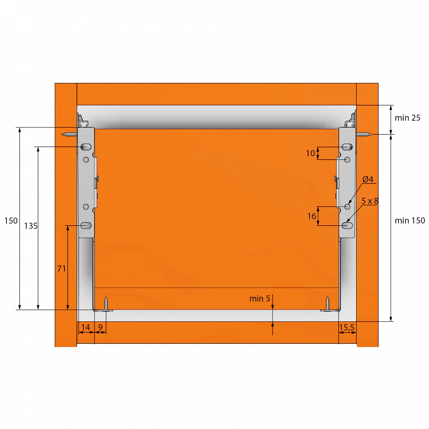 Металлобокс 450мм Н-150мм (белый)