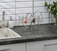 Подставка под крышки настольная хром вертикальное расположение крышек