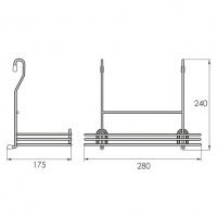 Полка одинарная для рейлинга d-16 мм SOLLER 280*175*240 мм