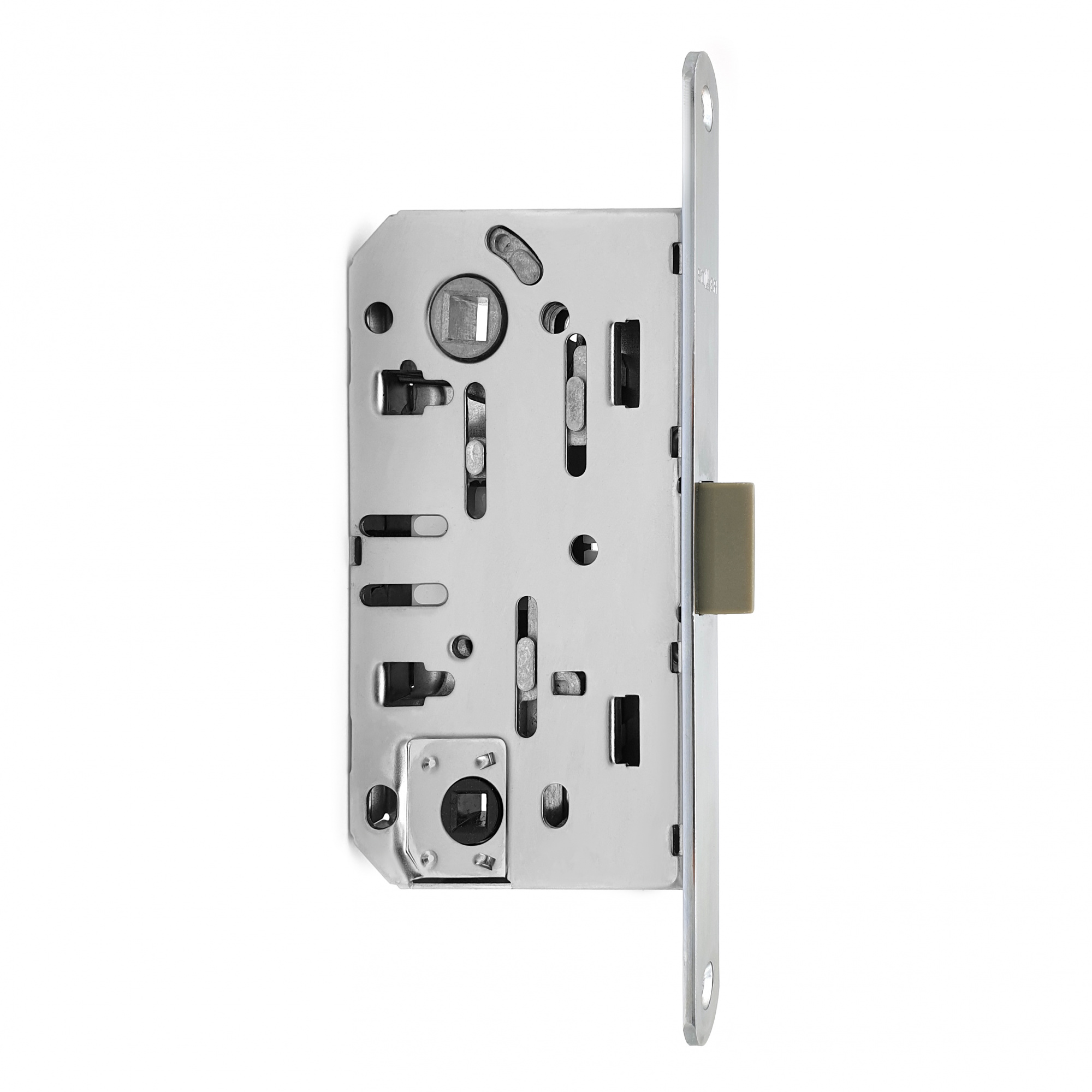 Замок врезной бесшумный для межкомнатных дверей SOLLER 600WС-СР хром без ключа под фиксатор или завертку