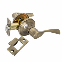 Ручка-защелка нажимная межкомнатная SOLLER R 860 ВКPS АВ бронза без ключа и фиксатора