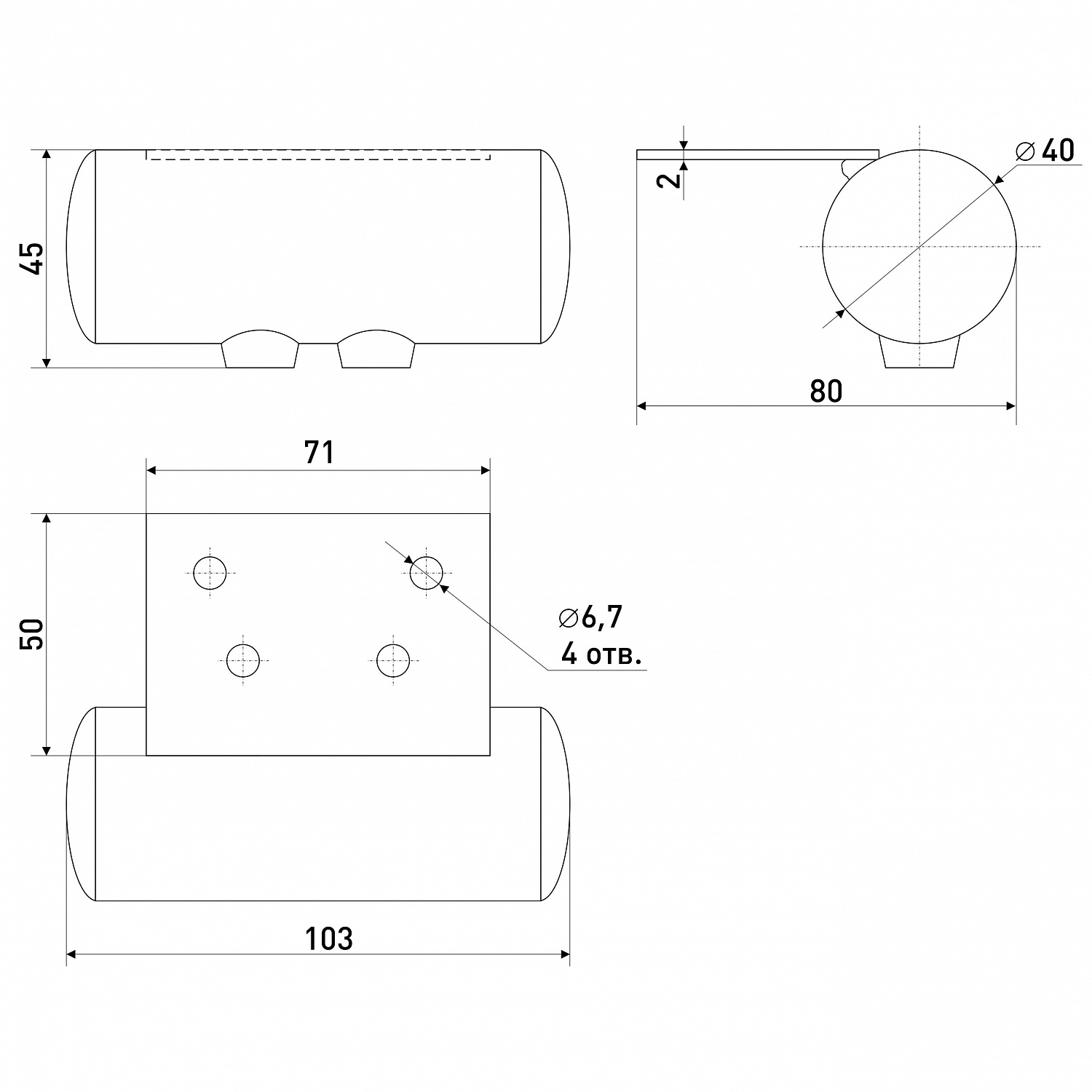 Опора для мягкой мебели  SOLLER h-43 мм цилиндр 40*43*100 мм хром