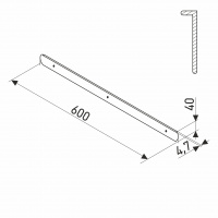 Планка для столешниц "Скиф" 38 мм 600 мм торцевая левая матовый хром