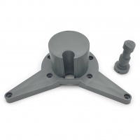 Верхнее распорное крепление "усы" для опоры мебельной d-60 мм серебро пластик  