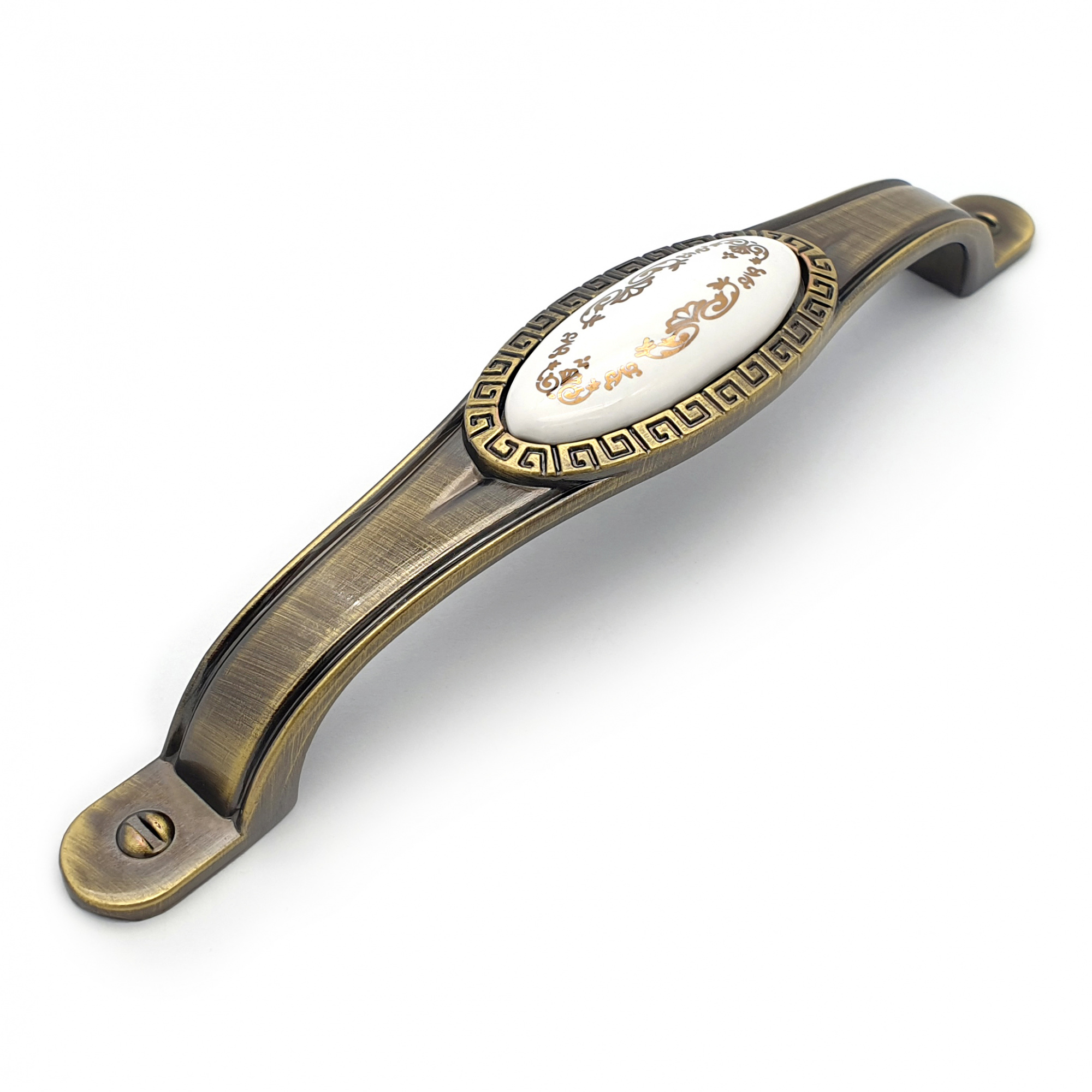 Ручка мебельная с керамической вставкой SOLLER ZY-10483-128 античная бронза