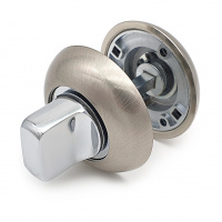 Завертка дверная для ванных комнат SOLLER BK-02 CP/SS хром/сатин для ванных комнат