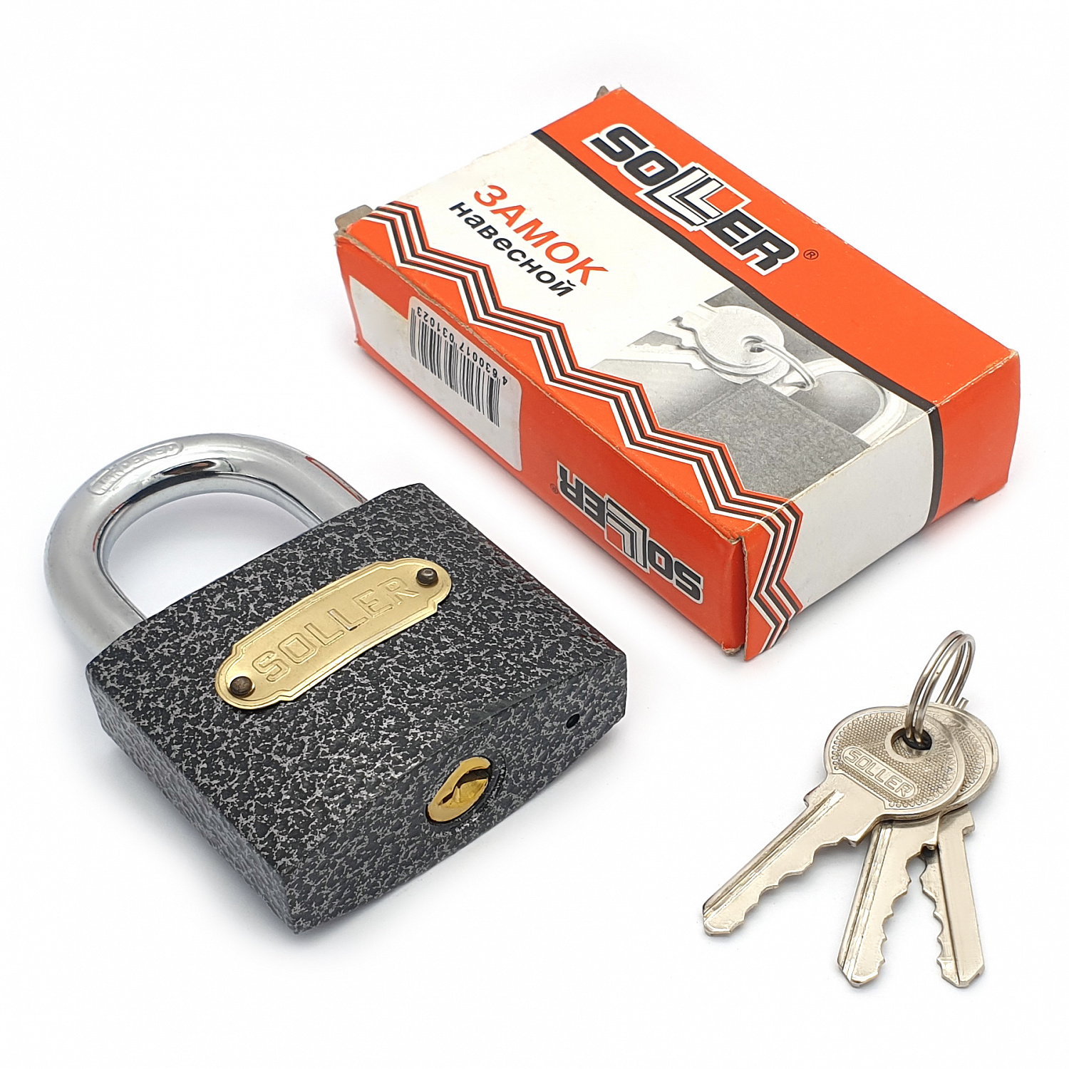 Замок навесной SOLLER 366-63HG 62 мм цилиндр из латуни