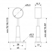 Держатель дистанционный регулируемый сквозной SOLLER R-50 R d-25 мм