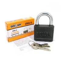 Замок навесной SOLLER 4506 G чугун/латунь