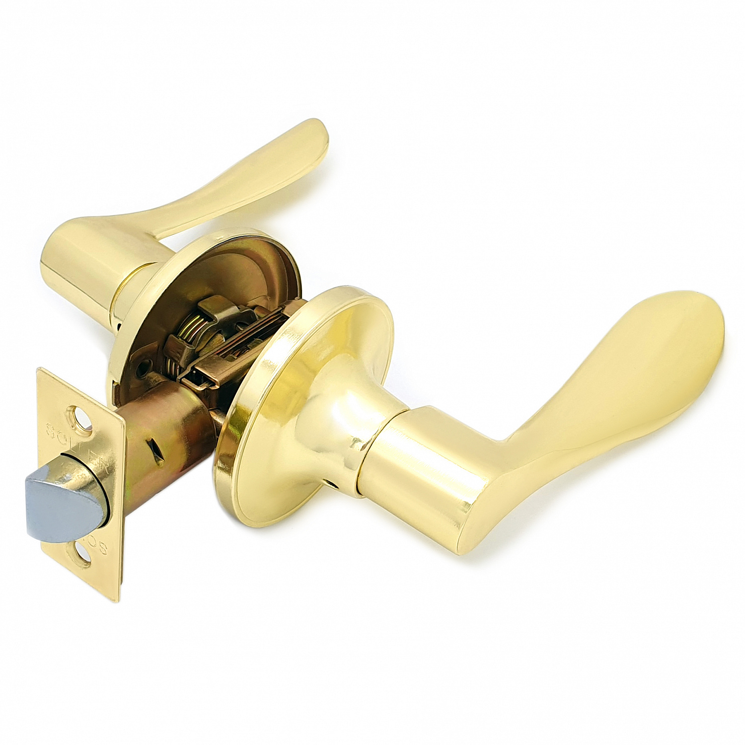 Ручка-защелка нажимная межкомнатная SOLLER R 891 ВКPS РВ золото без ключа и фиксатора 