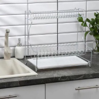 Тарелосушка настольная универсальная хром 400*400 мм