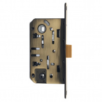 Замок врезной бесшумный для межкомнатных дверей SOLLER 600WC-АВ бронза без ключа под фиксатор или завертку