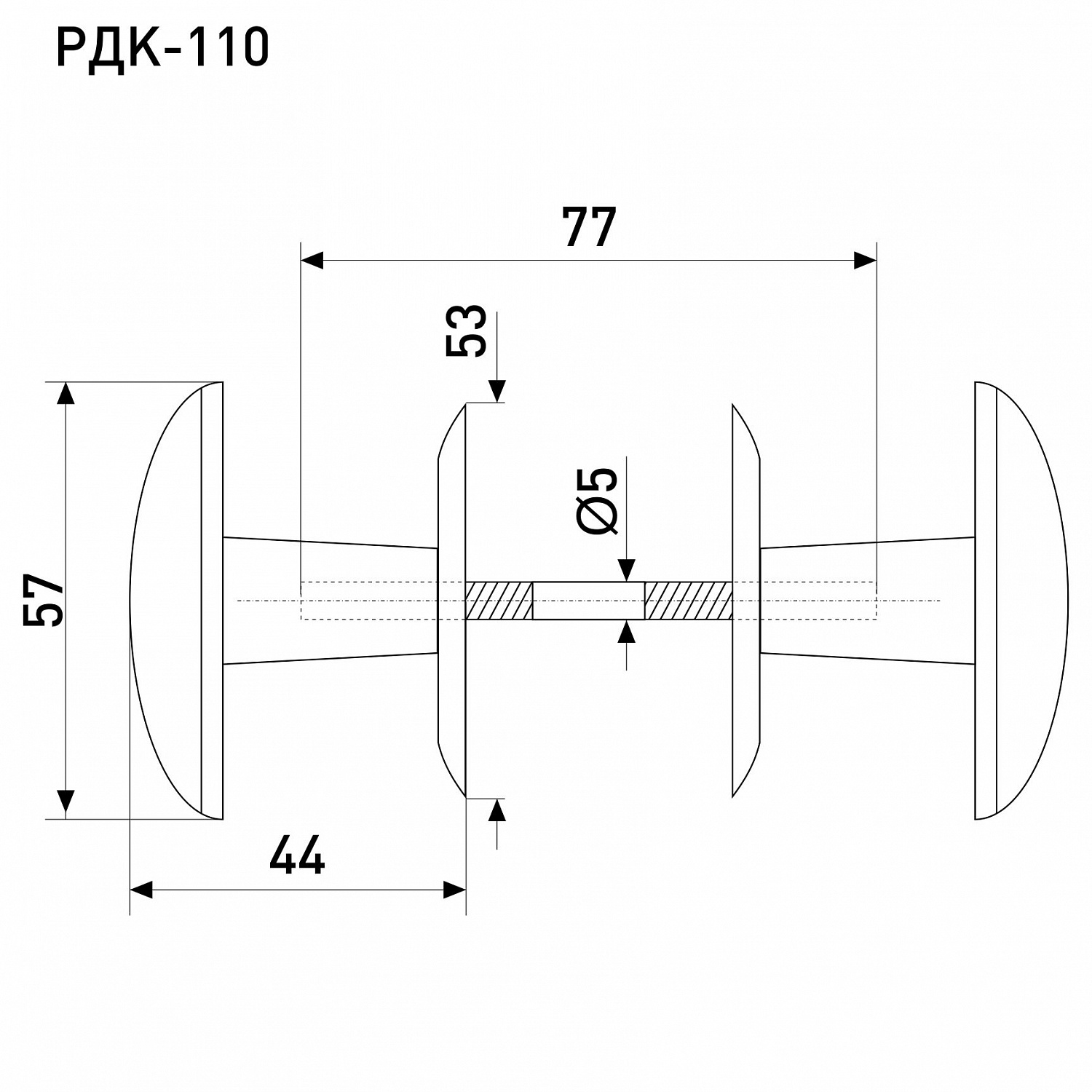 Ручка-стяжка дверная РДК-110 антик/медь