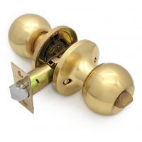 Ручка-защелка /кноб/ межкомнатная SOLLER ЗШ-03 ВКSB матовое золото без ключа с фиксатором