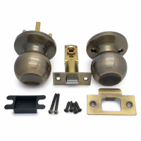 Ручка-защелка /кноб/ межкомнатная SOLLER ЗШ-05 BKPS АВ бронза  без ключа и фиксатора