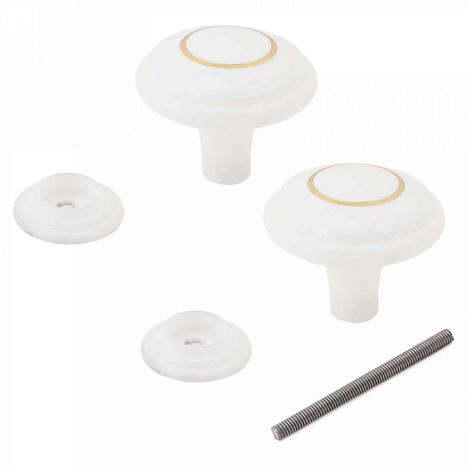 Ручка-стяжка дверная РДП-01-1 белая большая с кольцом 