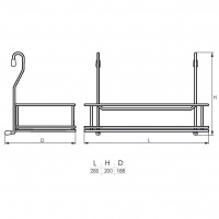 Полка одинарная для рейлинга d-16 мм SOLLER АЕ-695 285*188*198 мм