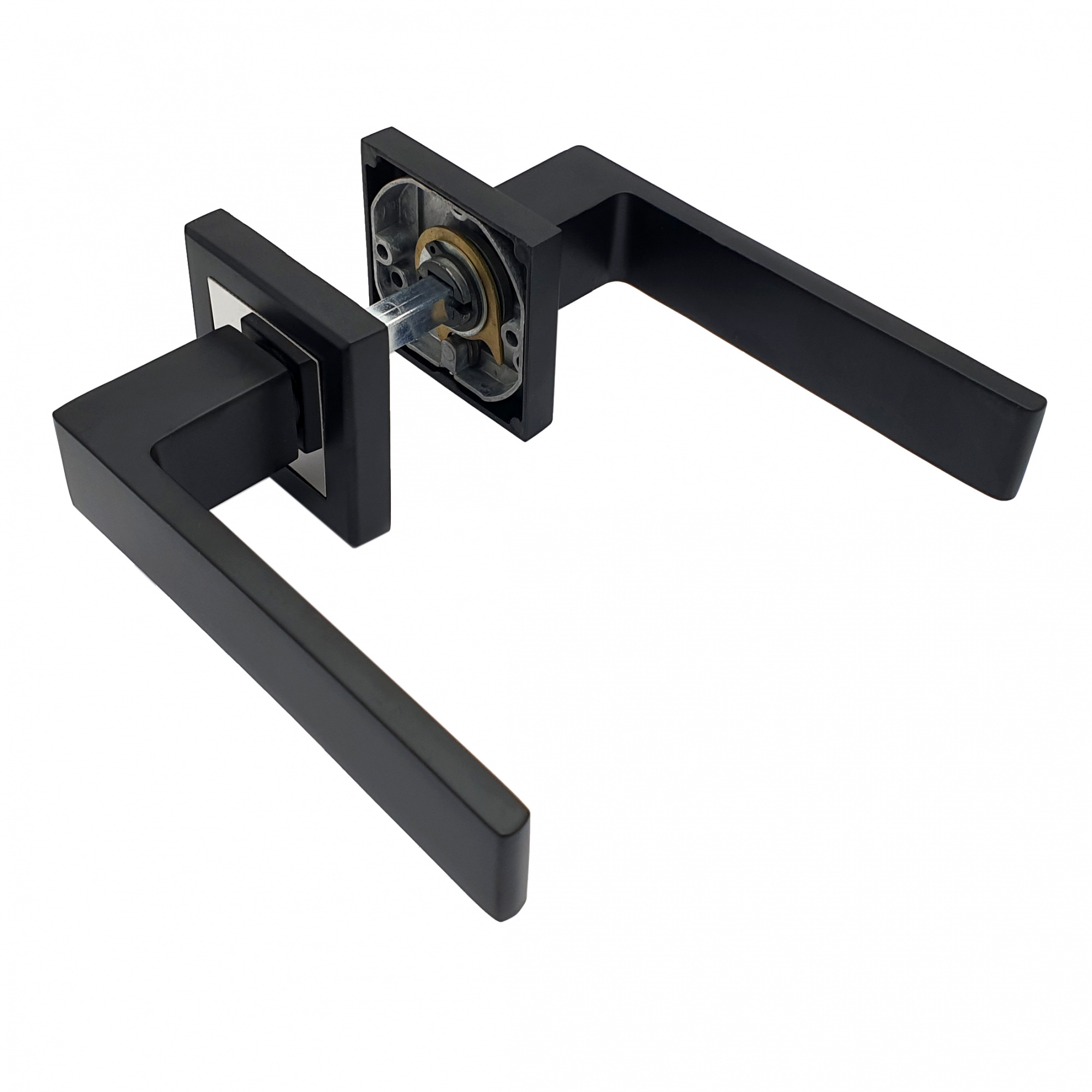 Комплект дверных ручек SOLLER KR-80AE8S черный/хром 