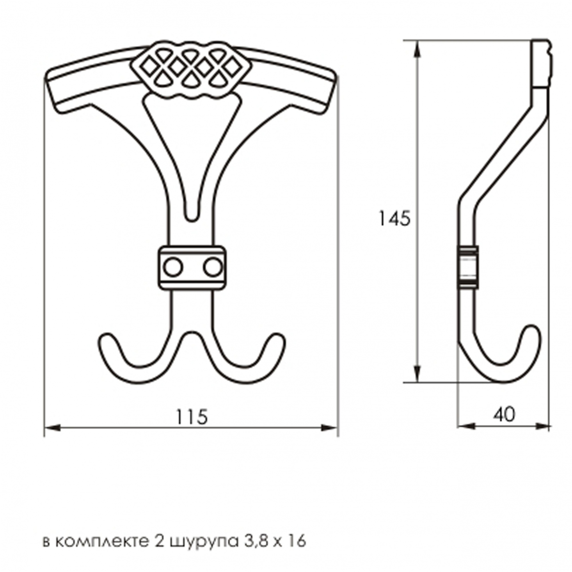 Крючок SOLLER 209 А античная медь