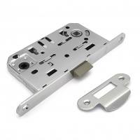 Замок врезной бесшумный для межкомнатных дверей SOLLER 600WС-СР хром без ключа под фиксатор или завертку