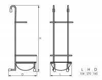Подставка для ложек на рейлинг d-16 мм SOLLER KS-2005 158*105*271 мм