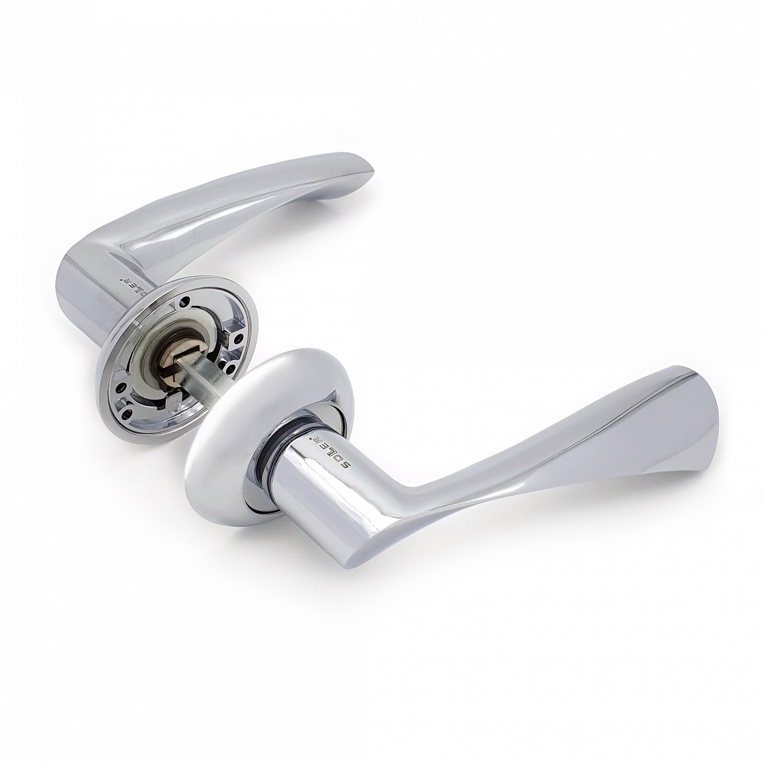 Комплект дверных ручек SOLLER ZY-510 CP хром