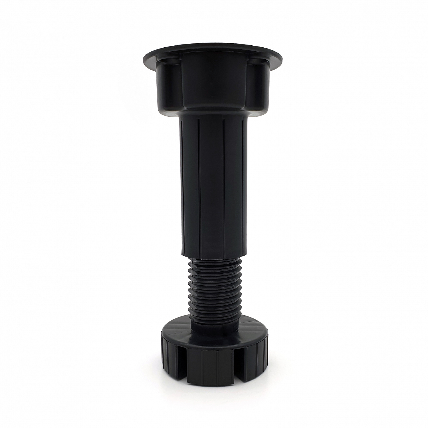 Опора кухонная 100 мм неразборная регулируемая 95-130 мм пластик черная