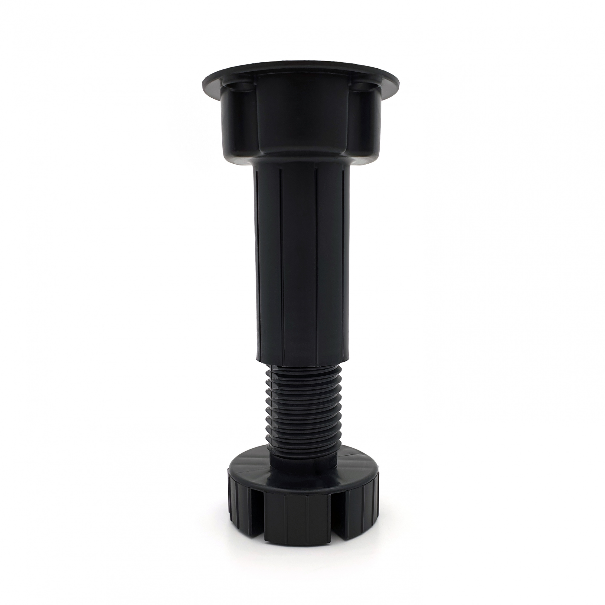 Опора кухонная 100 мм неразборная регулируемая 95-130 мм пластик черная