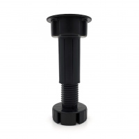 Опора кухонная 100 мм неразборная регулируемая 95-130 мм пластик черная