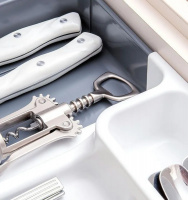 Лоток для столовых приборов раздвижной антрацит-белый