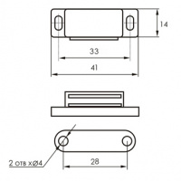 Магнит мебельный SOLLER L-41 h-12,5 мм коричневый