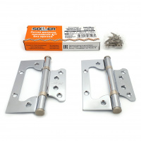 Петля дверная накладная 4" SOLLER хром (сталь 100*75*2) бабочка без врезки