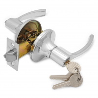 Ручка-защелка нажимная межкомнатная SOLLER R 3905 ETCP хром с ключом и фиксатором