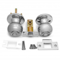 Ручка-защелка /кноб/ межкомнатная SOLLER ЗШ-05 BKPS CP хром  без ключа и фиксатора