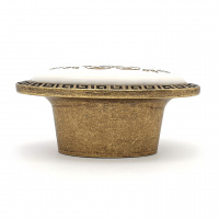 Ручка-кнопка мебельная с керамической вставкой SOLLER ZY-10483-К античная бронза