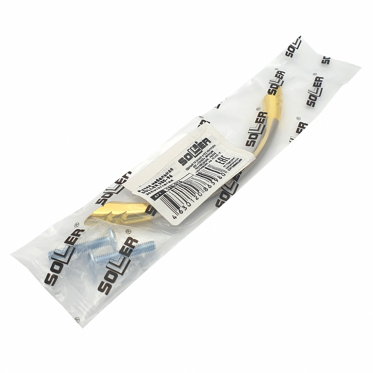 Ручка мебельная SOLLER 250-96 золото/сатин