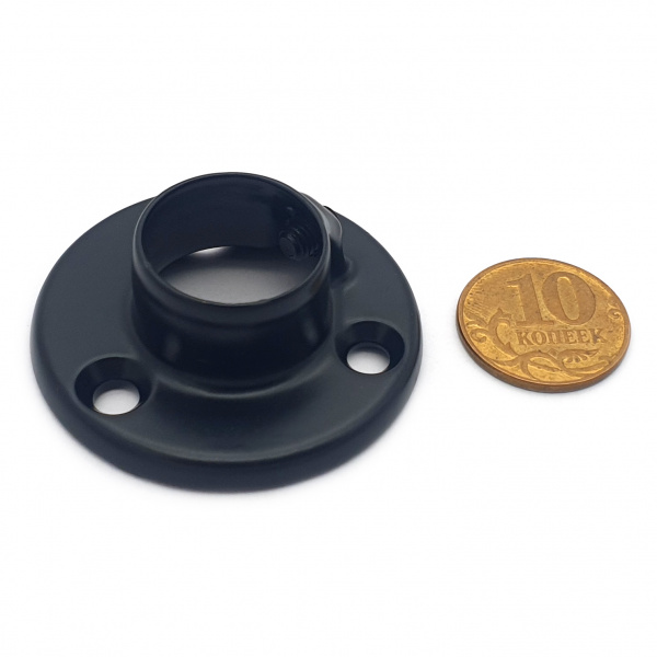 Штангодержатель для рейлинга черный SOLLER 1,2 мм  d-16 мм