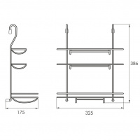 Полка тройная для бумажного полотенца и пленок для рейлига d-16 мм SOLLER KS-2043 325*175*386 мм