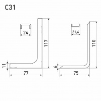 Полкодержатель SOLLER С31 белый 119*77.5*25 мм