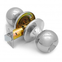 Ручка-защелка /кноб/ межкомнатная SOLLER ЗШ-05 BKPS CP хром  без ключа и фиксатора