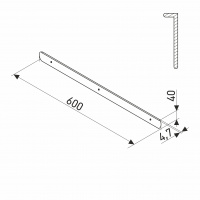Планка для столешниц "Скиф" 38 мм 600 мм торцевая универсальная матовый хром