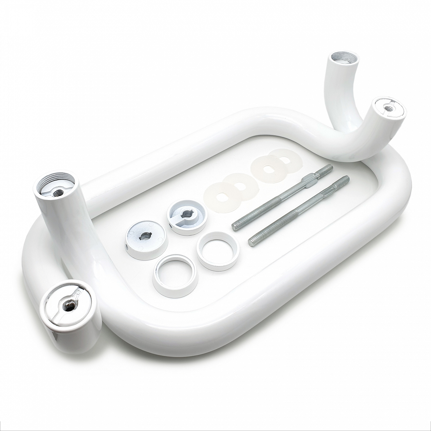 Ручка-скоба дверная 300 мм белая алюминиевая