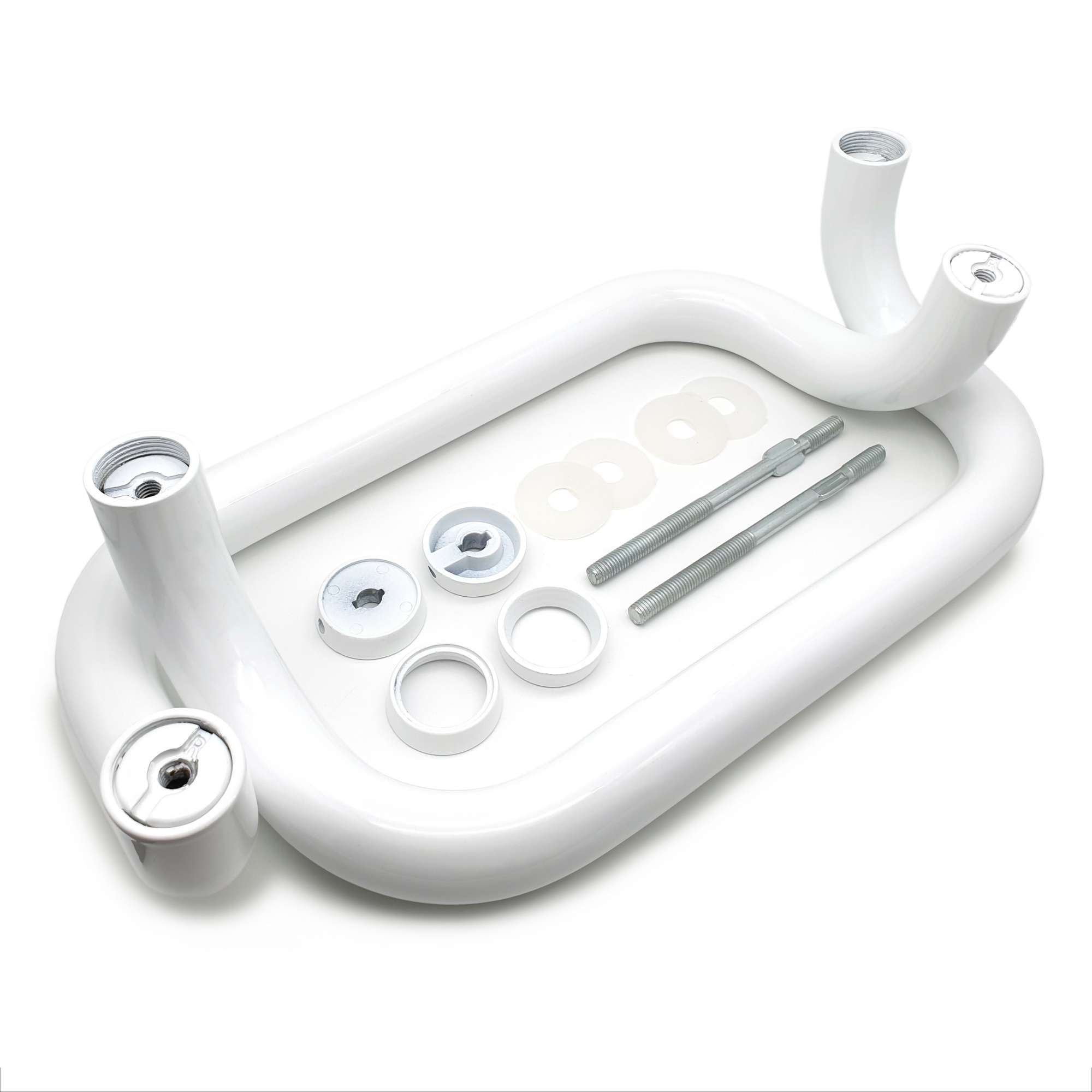 Ручка-скоба дверная 300 мм белая алюминиевая