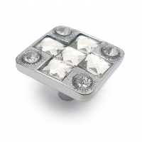 Ручка-кнопка мебельная SOLLER 873-К хром со стразами 